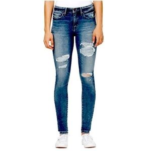 William Rast Perfect Ankle Skinny Jeans Mid Rise Distressed 31 NWT